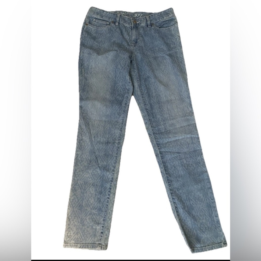 The Limited Denim 917 Straight Jeans Women's 10 Blue Argyle 5-Pocket Low Rise